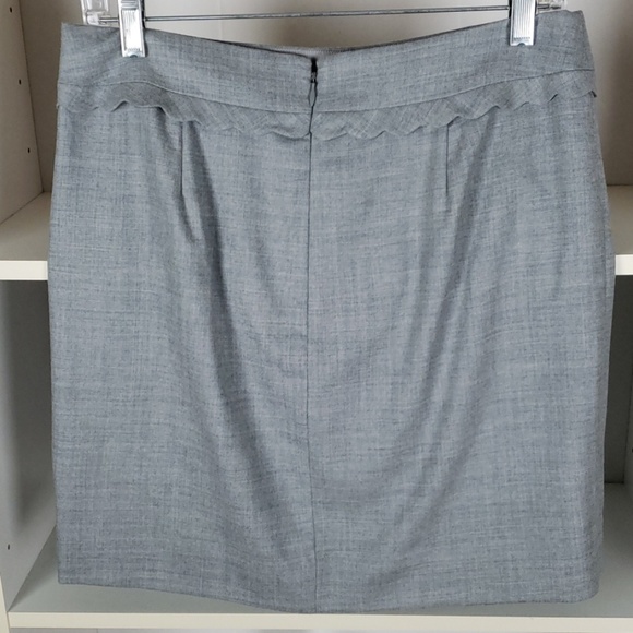 J. Crew Scallop Trim Gray Wool Mini Skirt NWT SZ6 - Picture 4 of 7